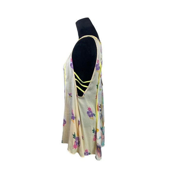 Free People Dream Free Dress Size S Watercolor Abstract Flower Print Mini Tunic - Picture 3 of 9